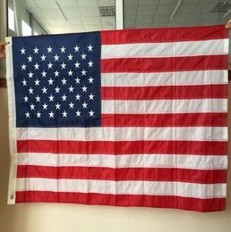 Fashion Embroidered Stars and Stripes sewn flag 3 x 5 Ft 210D Oxford Nylon Brass Grommets American Flag4672607