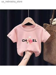 T-shirts 3-14 Year Old Boys and Girls 2023 Summer T-shirt High Quality Cotton Brand Childrens Fashion Baby Top Designer Print Q2404191