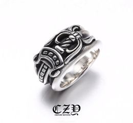 Sword ring S925 Sterling Sier Men039s Crowe Personalised creative ring domineering sier jewelry5322734