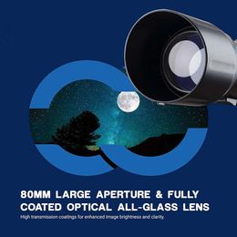ESSLNB 80mm Astronomica Telescope for Adults and Children - Includes Moon Filter, Upright Image, 10x Reflector, Tripod, and Portable Bag - Perfect for Astronomical Travel