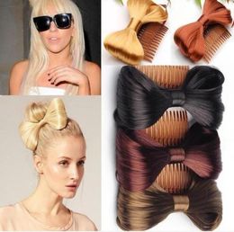 10pcs Assort Bow Bowknot Comb clip Hairpiece Synthetic Hair Extensions Ponytail Holder1740372