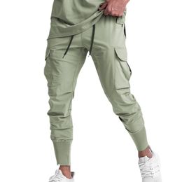 lu Gym Men Jogging Pants Quick Drying Soft Joggers Sweatpants Long Trousers Fitness Sport Training Casual With Pockets