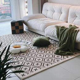 Carpets Carpet Living Room Vintage Paris Tile French Cream Style Warm Colour Table Simple Modern Anti-Mite Bedroom Floor Mat