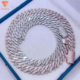 Fashion Jewelry Necklace 15mm Sterling Silver Vvs Lab Diamond Ice Custom Hip Hop Moissanite Cuban Link Chain Necklace