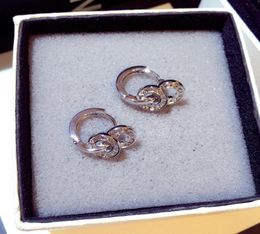 Women Crystal Hoop Earrings S925 Sterling Silver Cute Unique Jewellery Women Wedding Bridal Ear Jewelry9809775