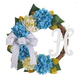 Decorative Flowers Decor Supplies Bow Knot Wreath Artificial Flower Fake For Home Party Wedding Decoration Hydrangea