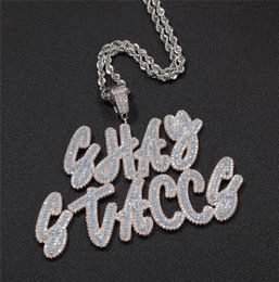 Hip Hop Custom Name Letter Pendant Necklace With 24inch Rope Chain Gold Silver Bling Zirconia Men Pendant Jewelry9188051