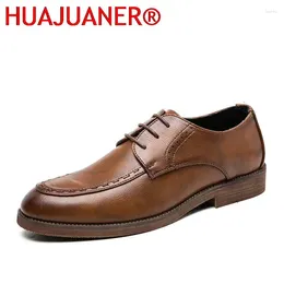 Casual Shoes Mens Formal Men Dress Leather Fashion Flats Retro Oxford Male Footwear Designers Gentleman Zapatos Hombre