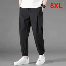 Men's Pants Summer Cool Men 8XL Plus Szie Sweatpants Fashion Casual Stretch Male Big Size 7XL Trousers Black Grey