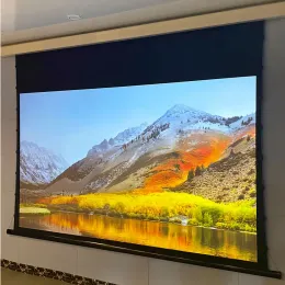 2023 New 72-150 inch Electric 8K ALR micro perforated obsidian long throw Sound perforate Acoustically Transparent projector screen