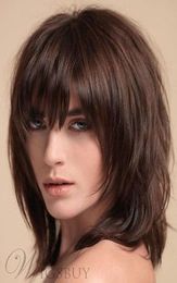 ltlt Layered Shag Hairstyle with Full Fringe Middle Length Synthetic Capless Women3239327