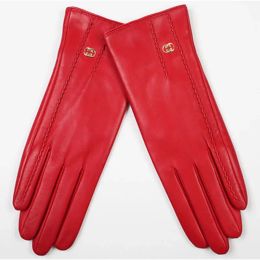 WomanTouch Screen Sheepskin Driver Driving Gloves Female Colour Leather Fashion Straight Style Motorcycle Riding Gloves