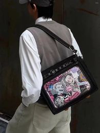 School Bags Vintage Denim Itabag Large Capacity Casual Shoulder Crossbody Bag Japanese Preppy Star High All Match Teenager Book