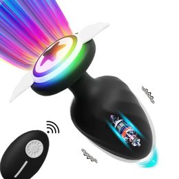 Led Anal Vibrator Plug For Women Men Wireless Remote Sex Toys Male Prostate Massage Vagina Vibrator Anus Butt Plug Adults Goods 240417