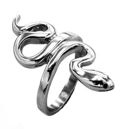 Fansstel Staniless Steel Mens Jewellery Punk Vintage Clawling Serpent Animal Biker Ring gift FSR07W999225364