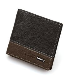 Designer Xiniu Purse Short Bifold Money Card Holder Man Wallet Patchwork Lichee Pattern Leather Mens Wallet Billetera Hombre 129268389