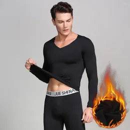 Men's Thermal Underwear Sets For Men Seamless Elastic Winter Thermo Inner Wear Long Johns (Top & Bottom) Man