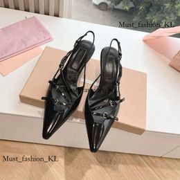 Miui Fashion Mui Mui Shoes Luxury Designers Heels Leather Slingback Mui Mui Sunglasses Heels Sandal Stiletto Heel Evening Drese Womens 3Cm 60