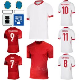 National Team 18 BERESZYNSKI Soccer Jersey Poland 16 SZYMANSKI 7 MILIK 15 GLIK 4 KEDZIORA 10 KRYCHOWIAK 9 LEWANDOWSKI 23 PIATEK Football Shirt Kits 24/25 Euro Cup