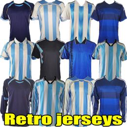 Men top Argentina Retro Soccer jersey 1978 1994 1986 1998 Maradona Kempes Batistuta Riquelme 2001 2002 2006 2010 HIGUAIN KUN AGUERO CANIGGIA AIMAR Football