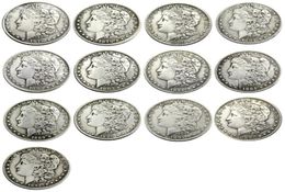 US 13pcs Morgan Dollars 18781893 quotCCquot Different Dates Mintmark craft Silver Plated Copy Coins metal dies manufacturing 125651589093