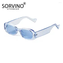 Sunglasses SORVINO Vintage Oval Woman Small Rectangle Sun Glasses Female Ellipse Eyewear UV400