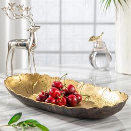 Decorative Figurines American Fruit Plate Living Room Home Decoration Copper Premium Tray Brass Candy Dish Dining Table Coffee Ornaments