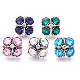 Clasps & Hooks Rhinestone Fastener 18Mm Snap Button Clasp Sier Colour Alloy Metal Charms For Snaps Jewellery Findings Suppliers Drop Deli Dhtc1