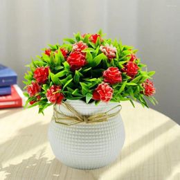 Decorative Flowers Artificial Flower Colourful Faux Plants Elegant Potted With 31 Heads For Home Office Room