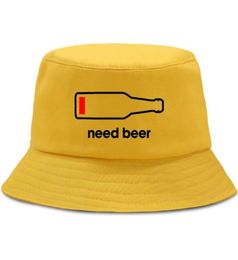 Wide Brim Hats Need Beer Harajuku Hip Hop Bucket Hat Fashion Funny Fishing Men Women Sun Shade Casual Outdoor Fisherman2206916