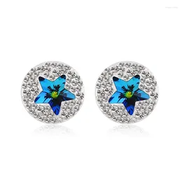 Stud Earrings ER-00162 Korean Jewelry Silver Plated Star Women Accessories 1 Dollar Items Valentine's Day Gift