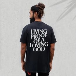Men Women Summer Living Proof of a Loving God Print Y2k T-shirt Unisex Christian Cross Jesus Short Sleeved Tees Loose Cotton Top 240417