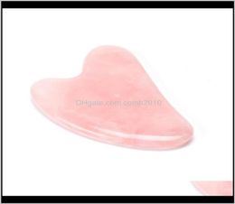 Rose Quartz Jade Guasha Board Pink Natural Stone Scraper Chinese Gua Sha Tools For Face Neck Back Body Acupuncture Pressure Therap6921531