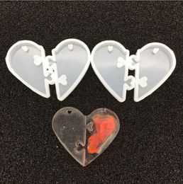 1PC Love locks for lovers Pendant liquid silicone Mould DIY resin Jewellery Mould for epoxy resin uv resin mold3323753