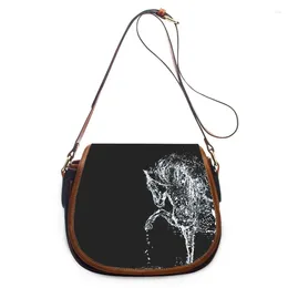 Drawstring Horse 3D Print Fashion Women Crossbody Bag Luxury Handbags Bags Zipper Shoulder