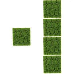 Decorative Flowers 5 Pcs Creative Simulated Moss Foams Wall Background Decor For Home Office Bar Green Panels Stabilized