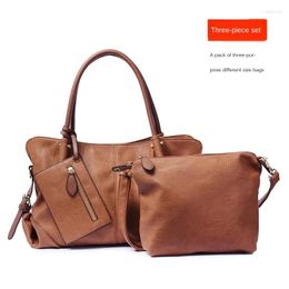 Bag Bags For Women Fashion Simplicity Solid Colour Multicolor High Capacity Three-piece Suit Handbag One Shoulder Messenger