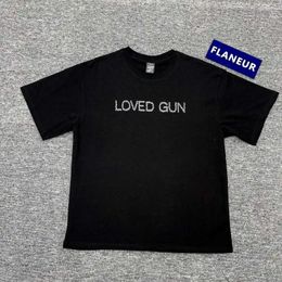 Men's T Shirts Novelty 2024 Men Number Nine Loved Gun T-Shirt Hip Hop Skateboard Street Cotton T-Shirts Tee Top US Size BG89