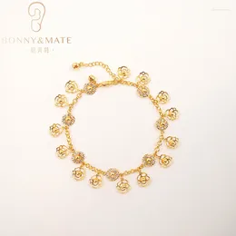 Anklets Woman Anklet 18K Gold Plated Zirconia Designer Irregular Pendant Fashion Jewelry