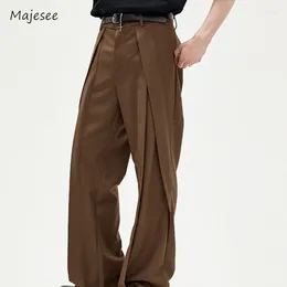 Men's Pants Unique Design Pleated For Men High Street Dark Fashion Luxury Chic Full Length Spring Korean Daily All-match Arrival
