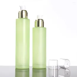 Storage Bottles Green Frosted Glass Serum Pump Bottle 30ml Spray/Lotion