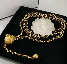 Designers Women Vintage Belt Necklace Chain belt Waist Chain Belt Sheepskin Luxury Brand Ball Necklace Waistband Decorative Marked Letter Gold Link Chain