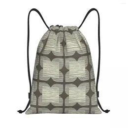 Shopping Bags Custom Orla Kiely Flower Tile Black Drawstring Women Men Lightweight Sports Gym Storage Backpack