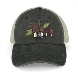 Berets Morel Mushrooms Hunting Season Cowboy Hat Hard Visor Wild Ball Men Hats Women's