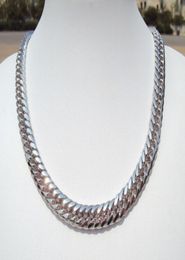 NEW Handsome 14k White Solid Gold Finish Heavy 10mm Miami Cuban Link Chain Necklace4688809