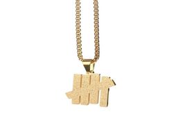 Pendant Necklaces Gold USA Undefeated Five Bar Necklace Minimalism Stainless Steel Bars Chain Hiphop Jewelry American4970124