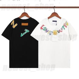 designer Men039s T shirt tshirt luxury classic letter rainbow color print tshirts Tshirt Womens simple Casual cotton tee tops9338860