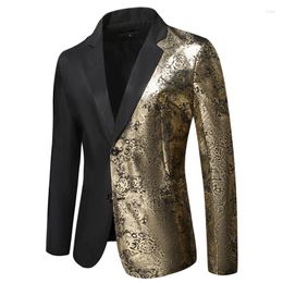 Men's Suits Luxury 2024 Fashion Casual Boutique Business Bronzing Design Evening Dress Suit / Male Slim Fit Blazers Jacket Coat