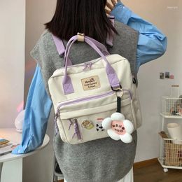 School Bags Weysfor Lovely Multifunctional Backpack Teenage Girl Ring Buckle Portable Travel Bag Female Small Schoolbag Badge Women