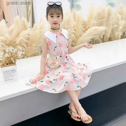 Girl's Dresses Girls Dresses for Kids 2024 Summer New Party Clothes 12 Years Princess Ball Party Girl Flowers Dress Korean Childrens Clothing
